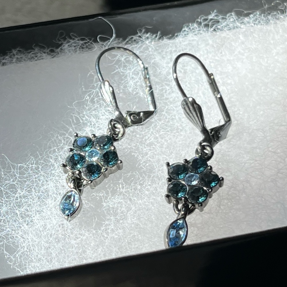 Givenchy Silver and Blue Gemstone Earrings